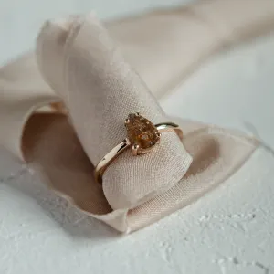 Gold ring with pear salt and pepper diamond BERTO Thumbnail