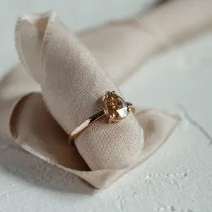 Gold ring with pear salt and pepper diamond BERTO Thumbnail