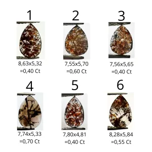 Gold ring with pear salt and pepper diamond BERTO Thumbnail