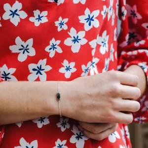 Gold bracelet with baguette moss agate SINDAR Thumbnail