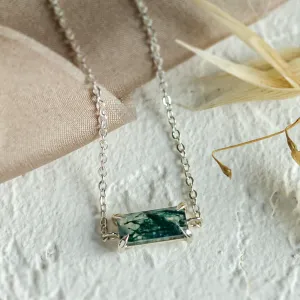 Gold bracelet with baguette moss agate SINDAR Thumbnail