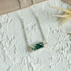 Gold bracelet with baguette moss agate SINDAR Thumbnail