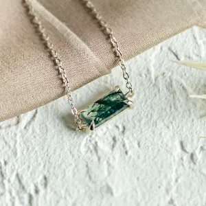 Gold bracelet with baguette moss agate SINDAR Thumbnail