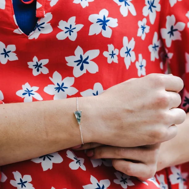 Gold bracelet with tringle moss agate VANYAR Image
