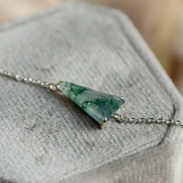 Gold bracelet with tringle moss agate VANYAR Image