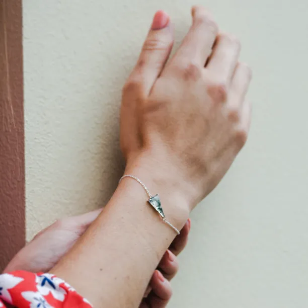 Gold bracelet with tringle moss agate VANYAR Image