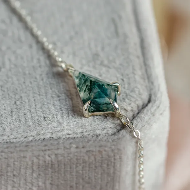 Gold bracelet with moss agate TELERI Image