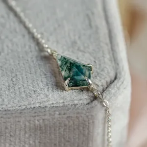 Gold bracelet with moss agate TELERI Thumbnail