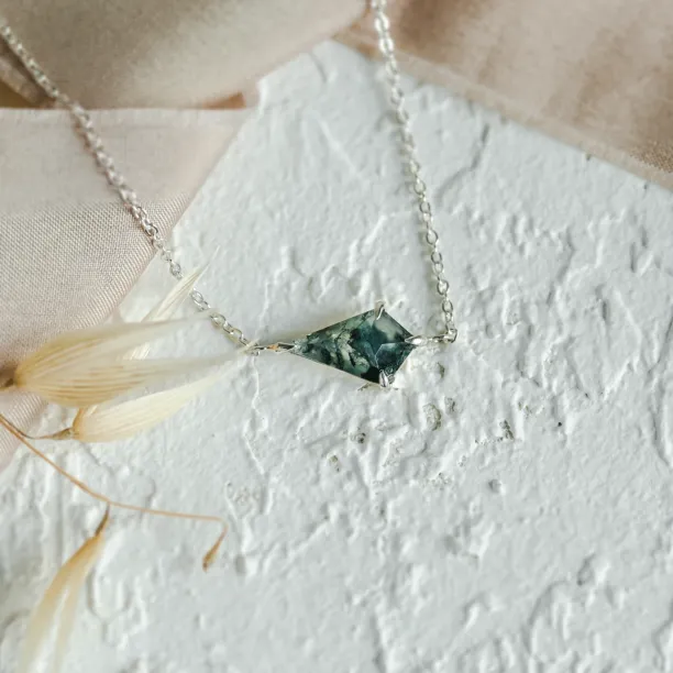 Gold bracelet with moss agate TELERI Image