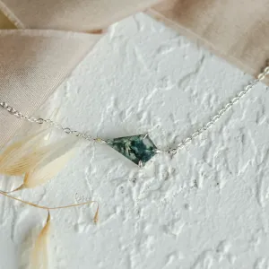 Gold bracelet with moss agate TELERI Thumbnail