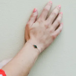 Gold bracelet with kite moss agate AVARI Thumbnail