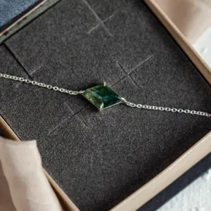 Gold bracelet with kite moss agate AVARI Thumbnail