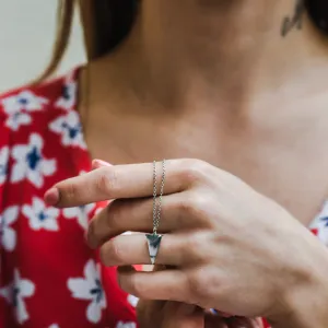 Gold triangle moss agate necklace GALADRIEL Thumbnail