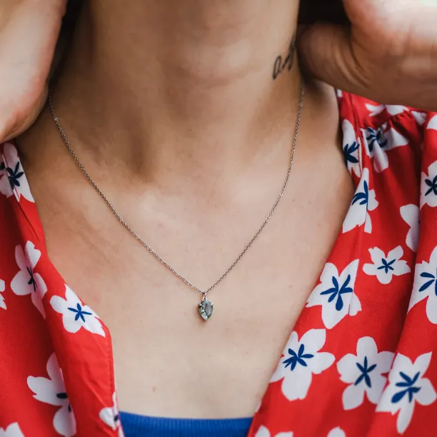 Gold necklace with pear moss agate NOLDOR Image