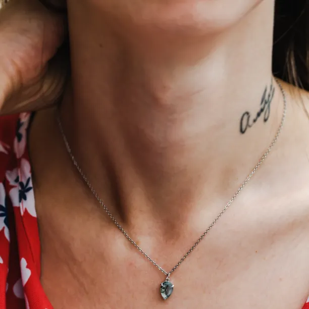 Gold necklace with pear moss agate NOLDOR Image