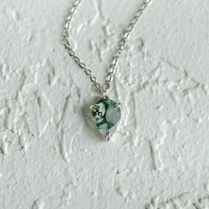 Gold necklace with pear moss agate NOLDOR Thumbnail