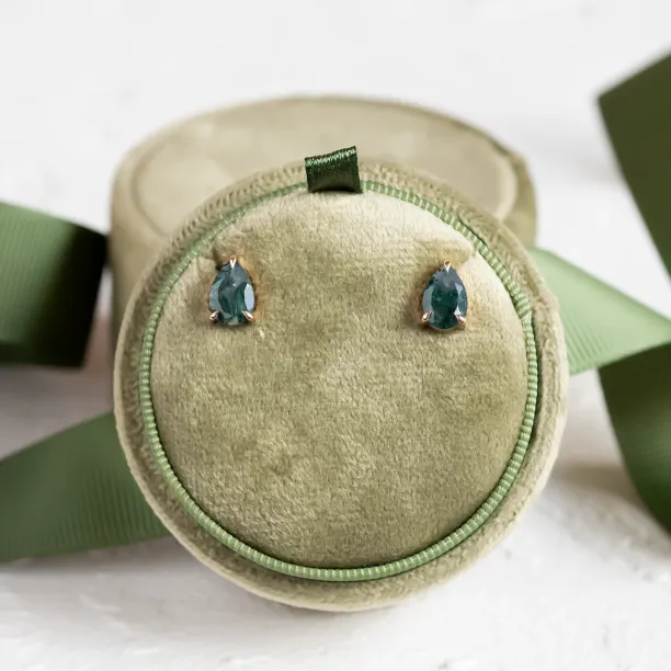 Gold pear moss agate earrings ARDY Image