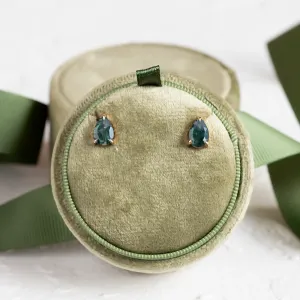Gold pear moss agate earrings ARDY Thumbnail