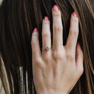 Pear salt'n'pepper diamond ring CARMELO Thumbnail