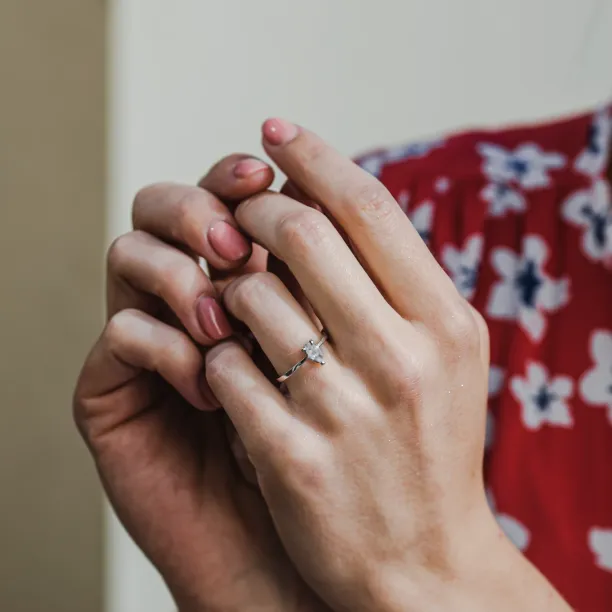 Pear salt'n'pepper diamond ring CARMELO Image