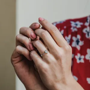 Pear salt'n'pepper diamond ring CARMELO Thumbnail