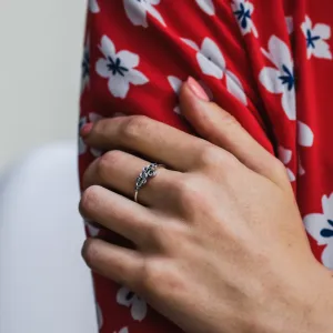 Cluster bezel ring with salt'n'pepper diamonds BUBBLE Thumbnail