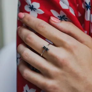 Art deco styled ring with salt'n'pepper diamond ERMANNO Thumbnail