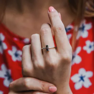 Art deco styled ring with salt'n'pepper diamond ERMANNO Thumbnail