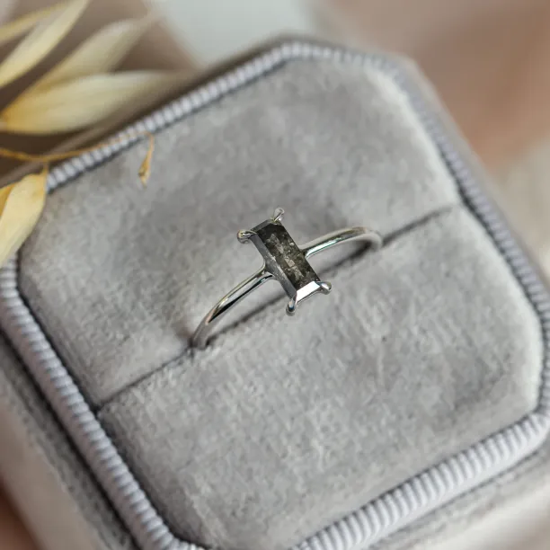 Art deco styled ring with salt'n'pepper diamond ERMANNO Image