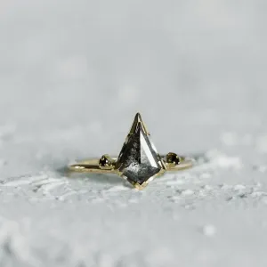 Engagement ring set with salt'n'pepper diamonds MEGHAN Thumbnail