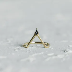 Engagement ring set with salt'n'pepper diamonds MEGHAN Thumbnail