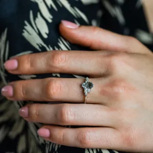 Cluster ring with rutilated quartz and diamonds SATURN Thumbnail