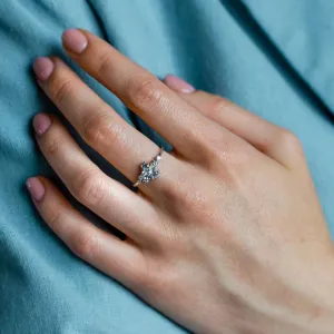 Cluster ring with aquamarines and diamonds GLACIER Thumbnail