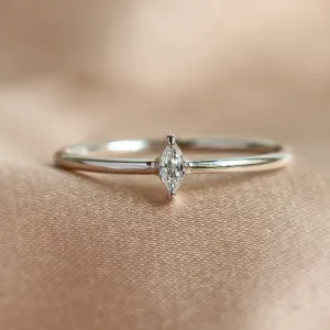 Minimalist engagement ring with marquise diamond ANTOINETTA Thumbnail