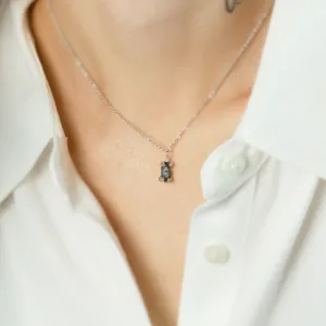 Gold necklace with raw blue diamond LORELEI