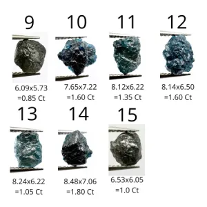 Gold necklace with raw blue diamond LORELEI Thumbnail