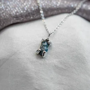 Gold necklace with raw blue diamond LORELEI