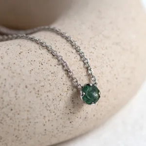 Moss agate in gold necklace ELF Thumbnail