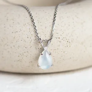 Gold necklace with white opal and diamond BRISBANE Thumbnail