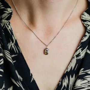 Gold necklace with diamond salt and pepper CATHERINE Thumbnail