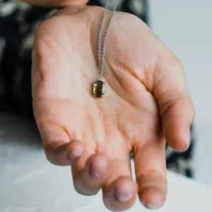 Gold necklace with diamond salt and pepper CATHERINE Thumbnail