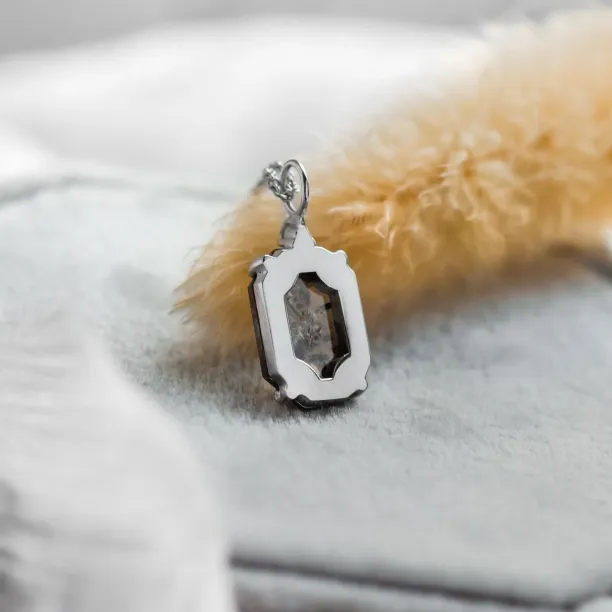 Gold necklace with diamond salt and pepper CATHERINE Image