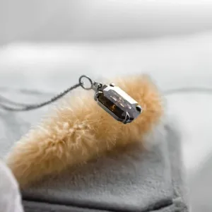 Gold necklace with diamond salt and pepper CATHERINE Thumbnail