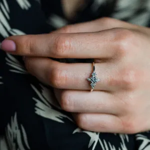 Unusual gold ring with salt'n'pepper diamonds ORION Thumbnail