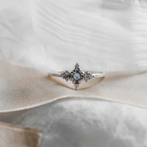 Unusual gold ring with salt'n'pepper diamonds ORION Thumbnail