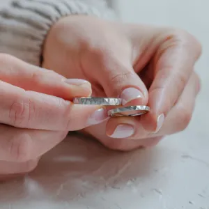 Unusual wedding bands with hammered surface BANG Thumbnail