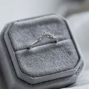 Curved gold wedding ring with diamonds ENNIO Thumbnail