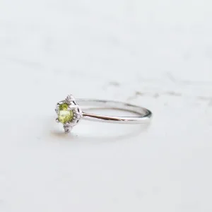 Engagement ring with peridot and diamonds OLIVKA Thumbnail