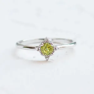 Engagement ring with peridot and diamonds OLIVKA Thumbnail