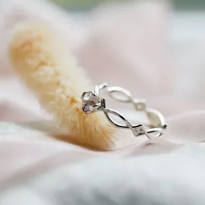 Gold ring with morganite and diamonds QUEENIE Thumbnail